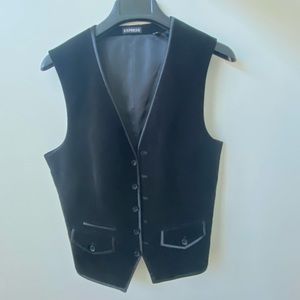 Men’s Express Velour/velvet black Vest - size XS